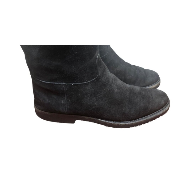 Gravati Black Suede Knee High Boots Vibram Gumlite Sole Classic Riding Style 9M - Picture 5 of 15